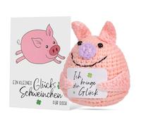 Milisten Cochon Au Crochet Peluche Tricotée Poupée Positive Animal à Tricoter Décorations Cadeaux