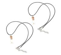 Milisten Collier chrétien en 2 pièces avec graine de moutarde Collier en cuir PU avec flacon en verre et petit pendentif religieux en forme de graine - Souvenir de foi inspirant pour femme