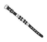 Milisten Collier De Perles pour Chien Noir Ajustable en Cuir PU, XS 1,5 x 27 Cm, Bijou Élégant pour Petites Races, Promenade Et Événements Canins, Chiennes Et Chiots