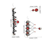 Milisten Collier Ras-du-Cou Gothique en Dentelle Noire Pierres Rouges Design Asymétrique Incliné Fermoir à Vis Réglable Accessoire pour Halloween et Soirées Cosplay Bijou Vintage