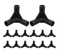Milisten Connecteurs de Tubes pour Tonnelle 50 Pcs, Raccords de Cadre en Plastique Noir 9,5 Mm, Accessoires pour Tentes de Jardin, Auvents Extérieurs et Abris de Terrasse,