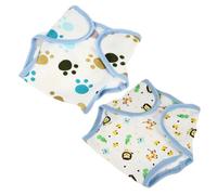 Milisten Couches Réutilisables en Coton pour Bébé 2 Pièces Bande Adhésive Ajustable, Pantalon D'entraînement Absorbant Unisexe, Protection Respirante pour Garçon et Filles en Apprentissage