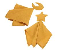 Milisten Couvertures De Sécurité Pour Bébés 2 Pièces En Coton, Ensemble Doudou Apaisant Étoiles Et Lune, Babysitters Pour Berceau, Confortables Et Douces Pour -nés