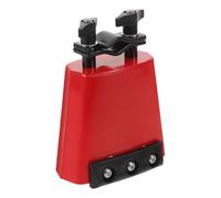 Milisten Cowbell avec Bande de Sonore Cloche Métallique Rouge avec Strip Amortisseur Accessoire Percussion pour Batterie Montage Rapide pour Répétition et Concert