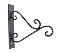 Milisten Crochet Mural Noir Petit Support Suspendu Forgé pour Pots de Fleurs Lanternes Mangeoires à Oiseaux Chimes Éoliens Robuste et Polyvalent pour Jardin Intérieur Extérieur