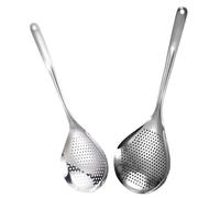 Milisten Cuillère Passoire Métal 2 Pièces Ustensiles la Cuisine Poignée Percée Suspendre Murale Égouttage Spaghetti et Friture