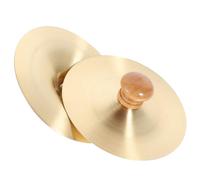 Milisten Cymbales à Doigts avec Manches en Bois, 9 Cm/3,5 Pouces, en Cuivre, Mini Instrument de Percussion à Main pour Danse, Instruments Orff Et Spectacles en Direct, 1 Paire