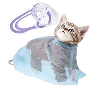 Milisten De Bain pour Chat Réglable Maille Respirante avec Muselière Kit De Toilettage pour Chaton De Pratique Et Confortable