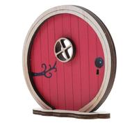 Milisten décoration d'arbre Miniature charmes pour la Porte Arbre féerique Porte de la Maison de poupée Porte de fée pour Les Arbres Porte Miniature Portes féeriques décoratives Bois Rouge