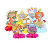 Milisten Décoration de Table en Papier 9 Pièces pour École Fête Scolaire Décoration de Rentrée 100E Jour d'École Fournitures de Fête Atmosphère Festive Centre de Table