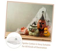 Milisten Décoration Halloween Toile Araignée Lumineuse Toile Extensible Résistante avec Araignées Plastique Noir Effet Réaliste pour Décorations Intérieures et Extérieures Ambiance