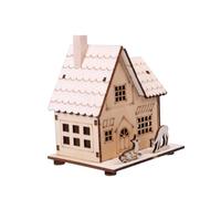 Milisten Décoration Lumineuse de Noël Cabane en Bois LED Éclairage Intégré, Maison en Rondins Miniature pour Décoration de Table Festive et Ornement Lumineux pour Bureau, Ambiance