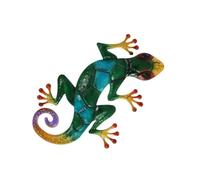 Milisten Décoration Murale Design Délicat et Moderne en Fer Bleu Pendentif Gecko Ornement Décoratif Unique à Suspendre pour Jardins et Couloirs