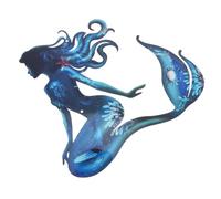 Milisten Décoration Murale Sirène Décoration Murale En Métal Pour Salle De Bain Décor De Plage En Plein Air Sculpture De Conque Figurine Sirène Décorations De Piscine En Plein Air Le Fer