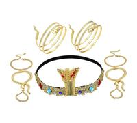 Milisten Déguisement Égyptien Cosplay Coiffe Égyptienne Bracelets Serpent Accessoires De Fête Serre-tête Halloween