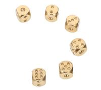 Milisten Dés Artisanaux en Laiton Massif pour Jeux de Société 6 Pièces Accessoires de Jeu Dés Solides Fournitures de Fête pour Bar et Restaurant