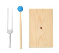 Milisten Diapasons Métalliques pour Expériences Physiques Socle en Bois et Marteau 528 Hz pour Éducation Scientifique