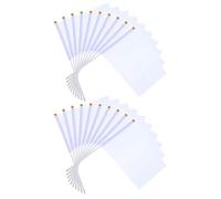 Milisten Drapeau D'arbitre Blanc 20x30 Cm Manche en Pp 40 Cm, Drapeau de Signalisation Multifonction pour Sport et Événements, Équipement Portable pour Courses et Terrain, Lot de 20 Pièces