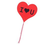 Milisten Drapeau de Jardin Saint-valentin en Polyester Rouge de Cœur 76 X 36 Cm, Imprimé Recto Verso avec Pompon, Décoration Extérieure pour Fête et Jardin, Article de Fête Romantique