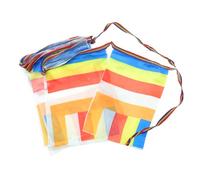 Milisten Drapeaux De Prière Bouddhistes Traditionnels Chaîne Soie Cinq Couleurs Décoration Extérieure Temple Bouddhiste Cérémonie Spirituelle