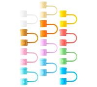 Milisten Embouts de Paille en Silicone 8 Mm, Lot de 12 Pièces Colorées, Bouchons Réutilisables Anti-poussière, Protection Hygiénique pour Pailles Réutilisables, Accessoires Pratiques
