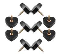 Milisten Embouts de Talon de Cœur Noirs 5 Paires pour Talons Hauts 18X20 MM Aiguilles Épaisses et Fines Accessoires de Réparation Chaussures Conseils de Réparation