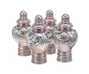 Milisten Embouts pour Tringles à Rideaux en Plastique 28 Mm, Lot de 4, Finition Rose Doré, Remplacement D'embout de Tringle à Rideaux, Accessoires Décoratifs pour Salon, Chambre, la