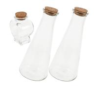 Milisten Ensemble 3pcs Bouteilles en Verre Vides pour Cérémonie de Sable Mariage Bouchons Liège Réutilisables Design Chic pour Décoration et Loisirs Créatifs