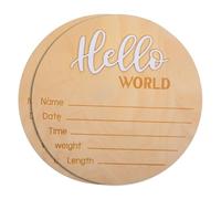 Milisten Ensemble de 2 Panneaux Ronds en Bois pour Annonce de Naissance Bébé, Signal de Nom Simple et Délicat, pour Photo et Décoration Joyeuse