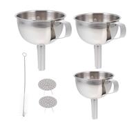 Milisten Entonnoir en Acier Inoxydable Tamis Filtrant et Brosse, Mini Entonnoir pour Huile, Vin, Confiture, Accessoires la Cuisine pour Usage Domestique