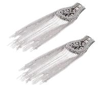 Milisten Épaulettes Décoratives à Pompons 2 Pcs, Alliage sans Nickel Résistant la Corrosion, Finition Argentée, Accessoires Mode pour Vestes et Chapeaux, Décoration D'épaulettes