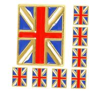 Milisten Épinglette Drapeau Britannique Souvenir de Voyage Union Jack en Alliage de Zinc 8pcs Insigne Rectangulaire Élégant pour Tenue Formelle Hommes et Femmes