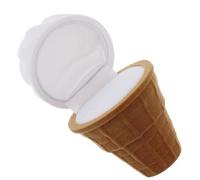 Milisten Étui à Bague Créatif de Crème Glacée en Flanelle, Boîte à Alliances pour Fiançailles et Mariage, Contenant Rond Blanc ou Marron Saint-valentin, Coffret Bijou Original
