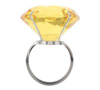 Milisten Fausses bagues de fiançailles - Bagues de mariage factices en cristal de 6 cm de diamètre, accessoires pour une demande en mariage romantique, décorations de fête, Noël, anniversaire