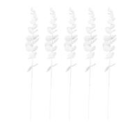 Milisten Feuillage Eucalyptus Artificiel Réaliste Injection Fil de Fer 5 Pièces en PC Feuilles Décoratives Solide et Résistantes Décorations Maison et Mariages