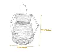 Milisten Filet de Pliable Acier Inoxydable Panier Robuste à Mailles Profondes pour et Truites Filet Portable avec Fond Plat pour Maintien des Poissons Vivants