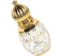 Milisten Flacon de Parfum en Verre 8 ML Style Oriental Moyen-Orient, Récipient D'huile Essentielle Rechargeable Bouchon Doré Étanche, Flacon Délicat pour Parfum Bureau et Style Aléatoire