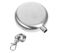 Milisten Flasque à Vin en Acier Inoxydable 3oz Compacte Porte-clés Multifonction Portable pour Camping Randonnée Bouteille Métal Légère et Résistante Facile à Nettoyer