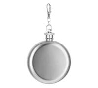 Milisten Flasque Porte-clés Gourde de Poche Étanche en Acier Inoxydable 3oz Argentée, Accessoire Vin pour Camping et Sorties