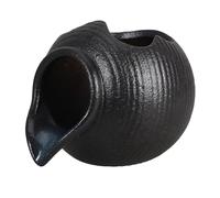 Milisten Fontaine de Jardin en Céramique avec Circulation d'eau Continue, Pot Cascade Décoratif Noir Petit Format, Fontaine à Cascade de Table pour Aquarium et Décoration Paysagère