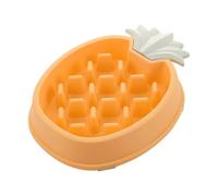 Milisten Gamelle Anti-glouton pour Chien et Chat Forme Ananas Jaune, Bol à Alimentation Lente Antidérapant Grosse Capacité, Mangeoire Lente pour Contrôler L’appétit et Prévenir Les Risques
