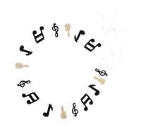 Milisten Guirlande de Fête Musicale Notes et Guitare Scintillante en Doré, Décoration Murale pour Anniversaire et Mariage, Bannière Thème Musique, Accessoire Déco Rock et Événement Festif