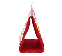 Milisten Hamac Suspendu pour Perroquet Petit Nid D'oiseau Chaud en Flanelle et Toile, Forme Triangulaire, pour Fenêtre ou Porte