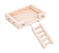 Milisten Hamster Debout avec Échelle Roue De Hamster Maison De Hamster Multifonctionnelle Plateforme pour Hamster avec Échelle Jouets d'escalade Peluche Hamster Triste Appât pour Rats Bois