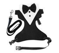 Milisten Harnais pour Chien Réglable avec Motif Noeud Design Smoking Élégant sans Traction pour Promenades Confortables pour Petits Moyens Et Grands Chiens