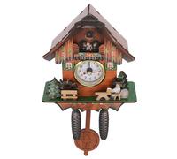 Milisten Horloge à Coucou Murale en Bois, Mouvement à Quartz Silencieux, Pendule Traditionnelle, Décoration Chalet pour Salon et Chambre, Réveil Coucou Vintage, Horloge Pendule Précise