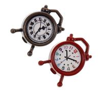 Milisten Horloge Miniature Mignonne pour Décoration De Maison De Poupée Accessoires Photo Mini Jouets Horloge À Pendule Rétro