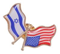 Milisten Insigne Épingle à Double Drapeau États-unis et Israël en Alliage, Broche Décorative pour Vêtements et Paquet, Épingle Drapeau Patriotique, 1 Pièce pour Événements et Usage