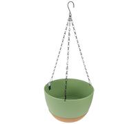 Milisten Jardinières Suspendues en Plastique Pot De Fleurs Suspendu avec Trou De Drainage Panier Suspendu Rond avec Plateau Amovible pour Plantes Jardin Maison Patio Décor Vert