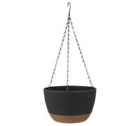 Milisten Jardinières Suspendues en Plastique Pot De Fleurs Suspendu avec Trou De Drainage Panier Suspendu Rond avec Plateau Amovible pour Plantes Jardin Maison Patio Décor Gris Foncé